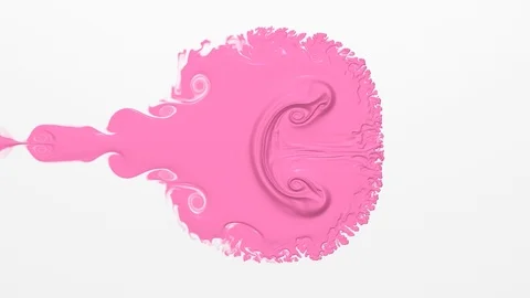 Pink paint on a white background Stock Footage 97764974
