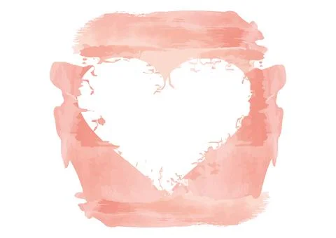 Pink Painted Heart Vector Template Stock Illustration