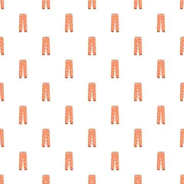 Pink pajama pants with heart pattern seamless background Stock Illustration