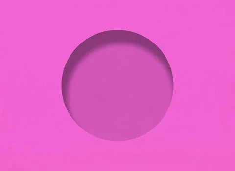 Pink paper background with minimalistic round hole and have shadow. Stock Illustration
