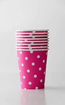 Pink paper cup Stock Photos