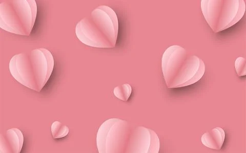 Pink paper heart Stock Illustration