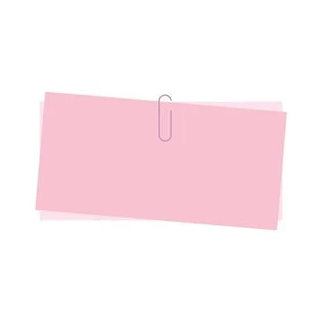 Pink Paper Note With Clip Vector Illustration Stock Illustration