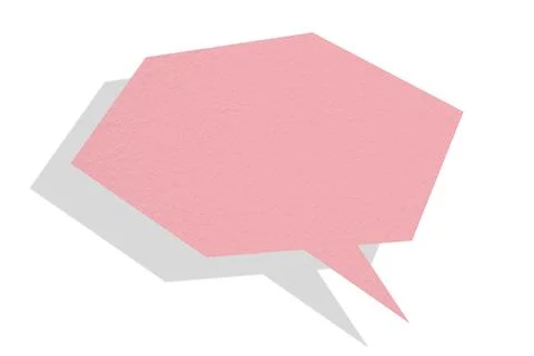Pink paper speech bubbles separated on white background Stockillustratie