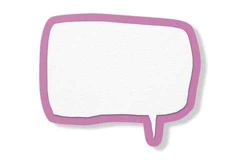Pink paper speech bubbles separated on white background Illustrazione stock