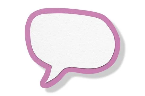 Pink paper speech bubbles separated on white background Stock Illustration