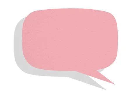 Pink paper speech bubbles separated on white background 스톡 일러스트