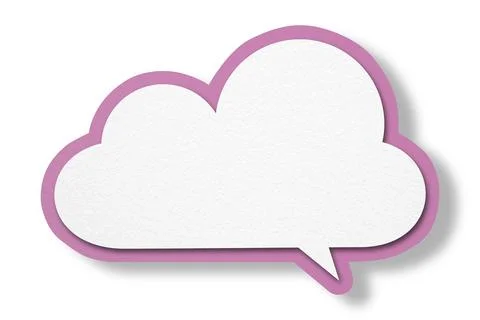 Pink paper speech bubbles separated on white background Stock Illustration