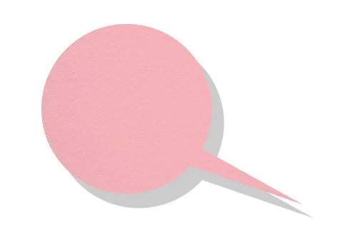 Pink paper speech bubbles separated on white background Stock Illustration