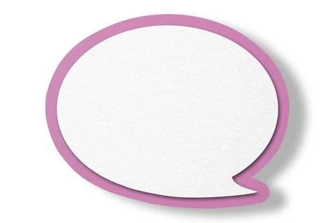 Pink paper speech bubbles separated on white background Stock Illustration