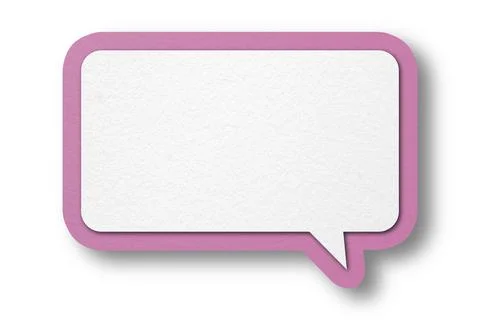 Pink paper speech bubbles separated on white background Stock Illustration