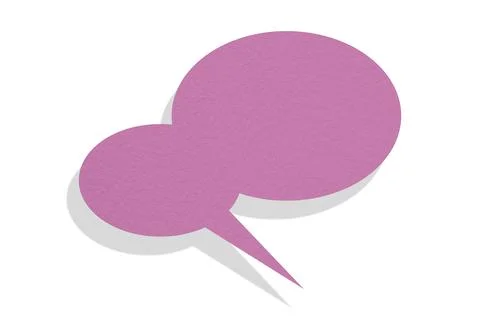Pink paper speech bubbles separated on white background Stock Illustration