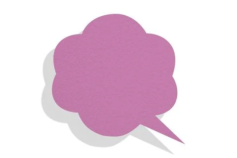 Pink paper speech bubbles separated on white background Illustrazione stock