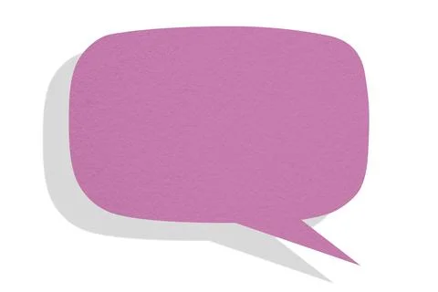 Pink paper speech bubbles separated on white background Illustrazione stock