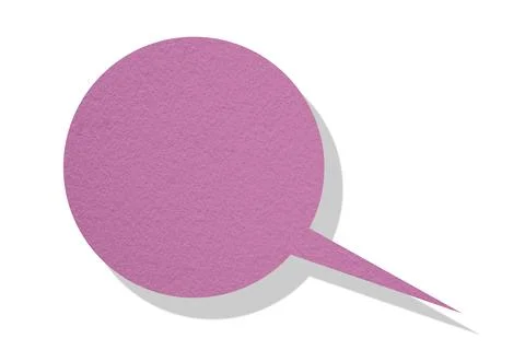 Pink paper speech bubbles separated on white background Stock Illustration