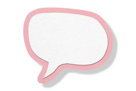 Pink paper speech bubbles separated on white background Illustrazione stock