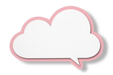 Pink paper speech bubbles separated on white background Illustrazione stock