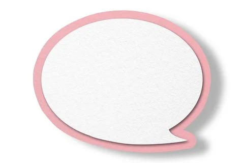 Pink paper speech bubbles separated on white background Stock Illustration