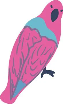 Pink parrot simple vector illustration 스톡 일러스트
