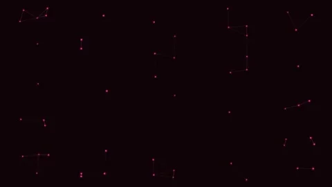Pink Particle Network Cluster Hub Network Loop 스톡 동영상 342611911
