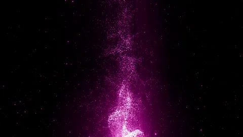 Pink particle stream flows upwards like nebula in dark space Stock Footage 327594127