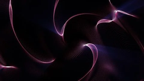 Pink Particle Wave Abstract Digital Grid Light Trails Background Stock Illustration