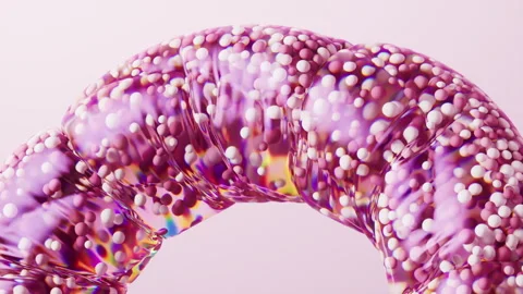 Pink particles in the inflatable soft balloon, 3d rendering. Stock Footage 346735669
