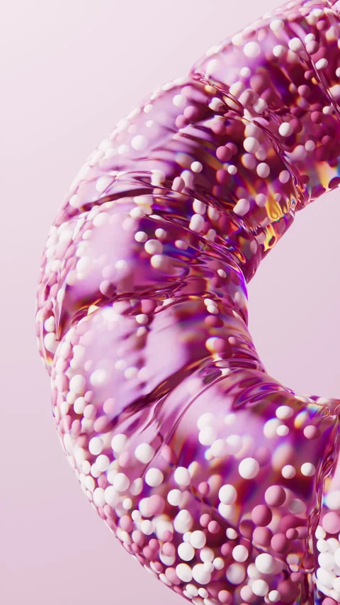 Pink particles in the inflatable soft balloon, 3d rendering. Stock Footage 346742325