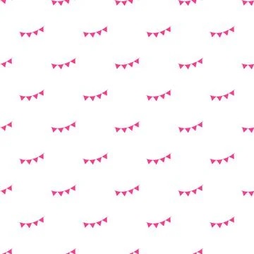 Pink party bunting flags creating a seamless pattern Stock Illustration