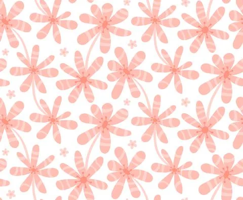 PInk pastel flower seamless pattern. Vector illustration Stock Illustration
