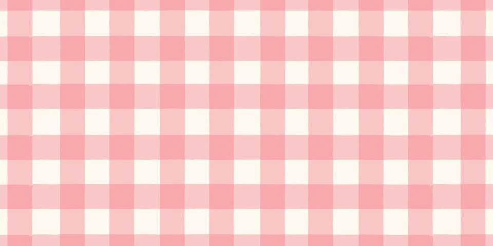 Pink pastel gingham seamless pattern. Simple checkered plaid vector backgro.. Illustrazione stock