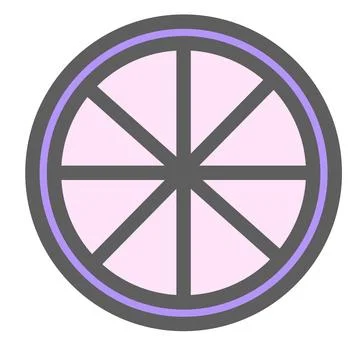 Pink pastel half slice lime flat Stock Illustration