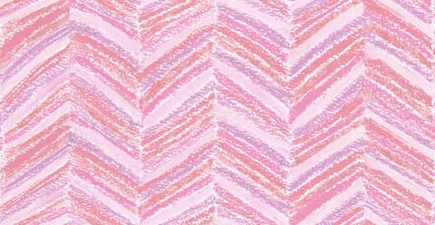 Pink pastel herringbone seamless pattern. Hand made oil pastel illustration. Stock Illustration