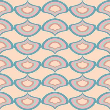 Pink pastel seamless pattern, abstract background in the form of scales Stock Illustration