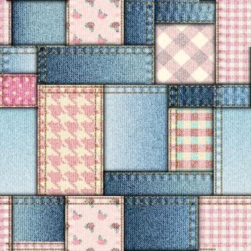 Pink patchwork pattern Stock Illustration