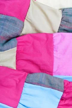 Pink patchwork quilt Fotos de archivo