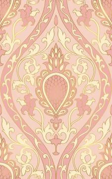 Pink pattern with damask. Stock Illustration