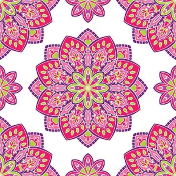 Pink pattern with mandalas. Stock Illustration