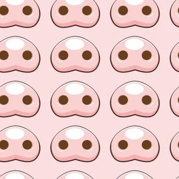 Pink pattern with pigs noses. Stock Illustration