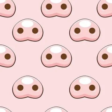 Pink pattern with pigs noses. Stock Illustration