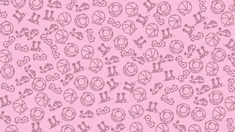 Pink patterned background filled with assorted beach toys and accessories f.. Stock Footage 321639755