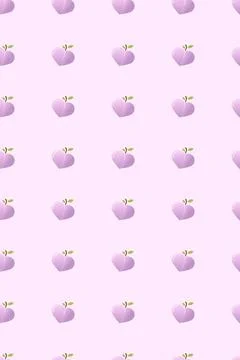 Pink peach pattern. Fresh fruit background. Seamless background. Vector ill.. Stock Illustration