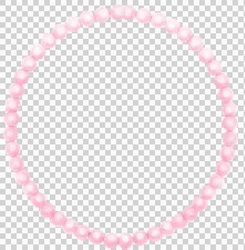 Pink Pearl Frame Circle shape watercolor Stock Illustration