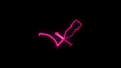 Pink Pen Tool Line Icon Animation for Graphic Design Vídeo Stock 343049152