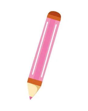 Pink pencil with sharp point Stock Illustration
