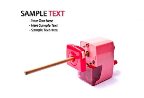 Pink pencil sharpener isolated Stock Illustration