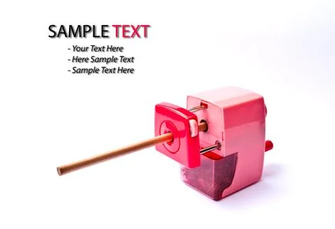 Pink pencil sharpener isolated Stock-Fotos