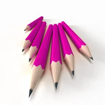 Pink pencils Stock Illustration
