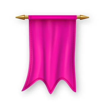 Pink Pennat Flag . Competition Element. Victory, Winner. Empty Template Stock Illustration