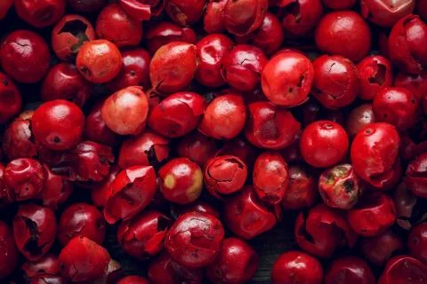 Pink pepper macro Background Stock Photos